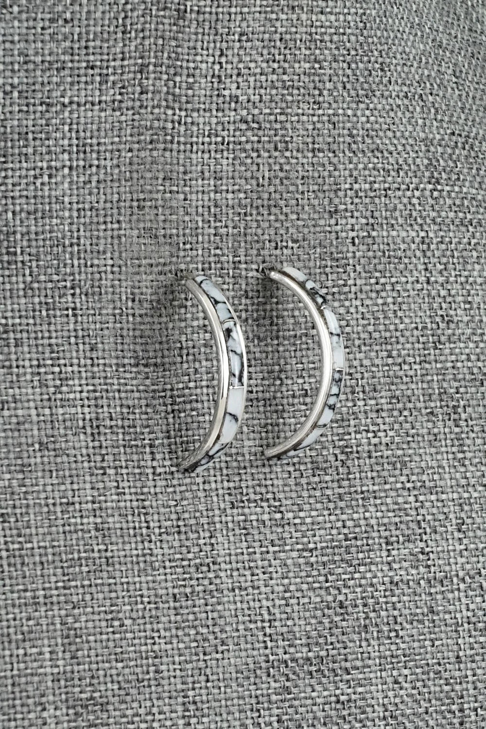 White Buffalo & Sterling Silver Earrings - Nathaniel Johnson