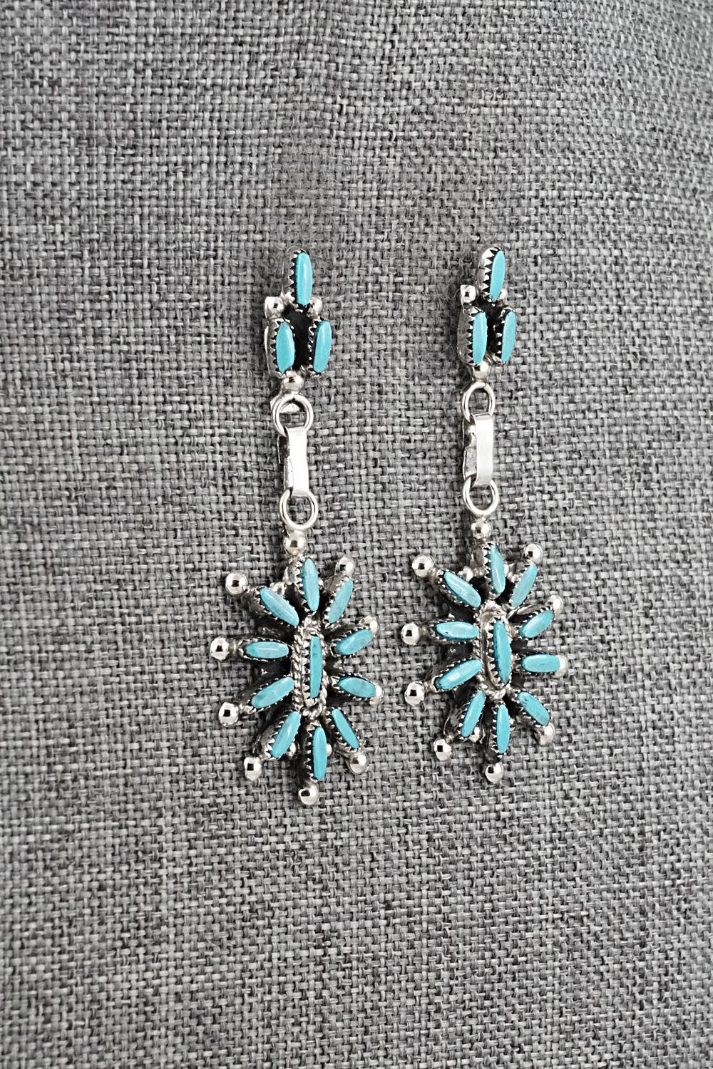 Turquoise & Sterling Silver Earrings - Evonne Hustito