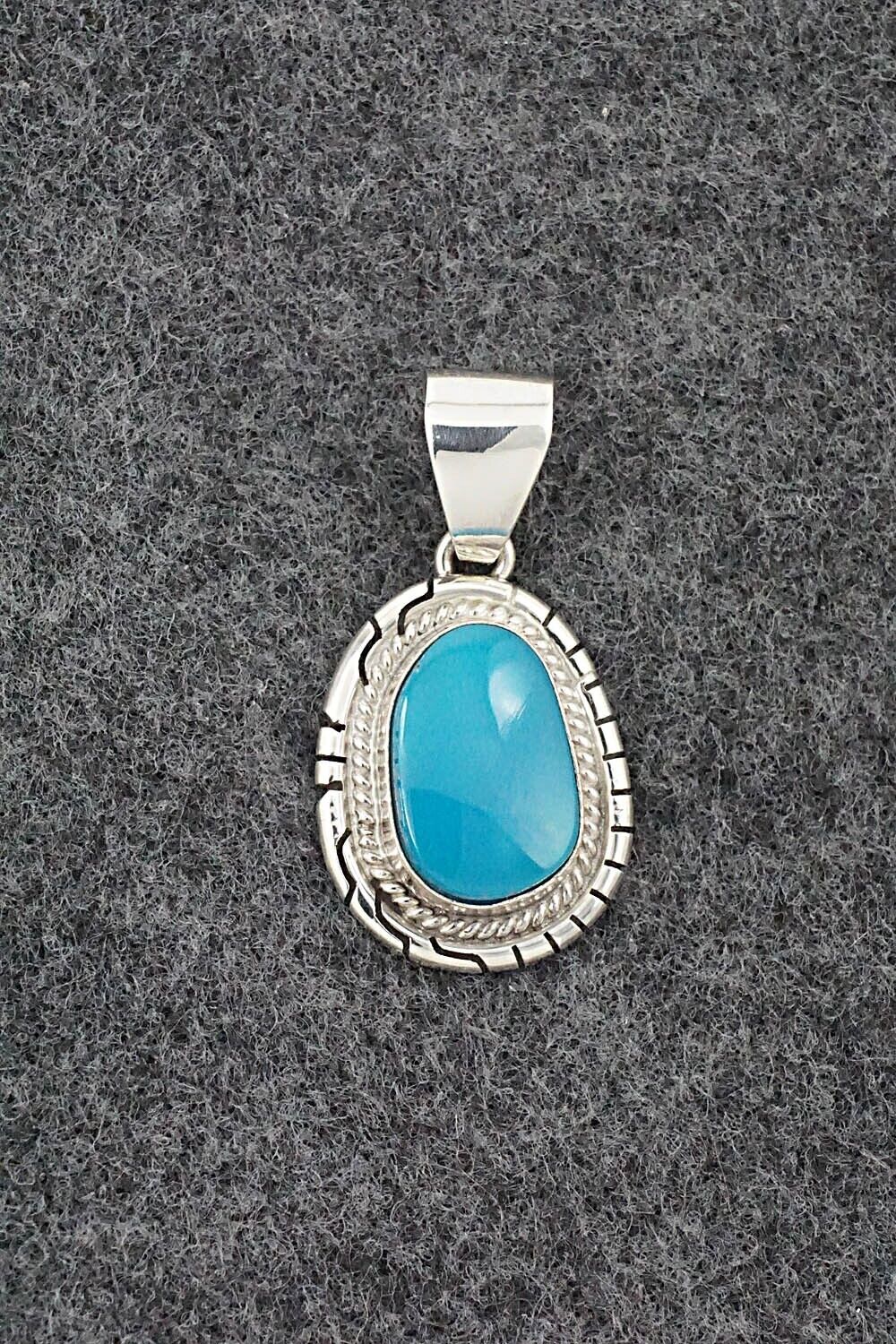 Turquoise & Sterling Silver Pendant - Peggy Skeets