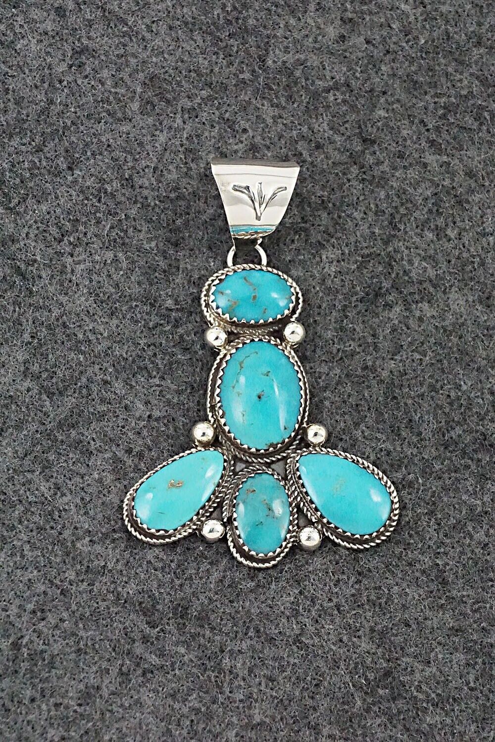 Turquoise & Sterling Silver Pendant - Ernest Hawthorne
