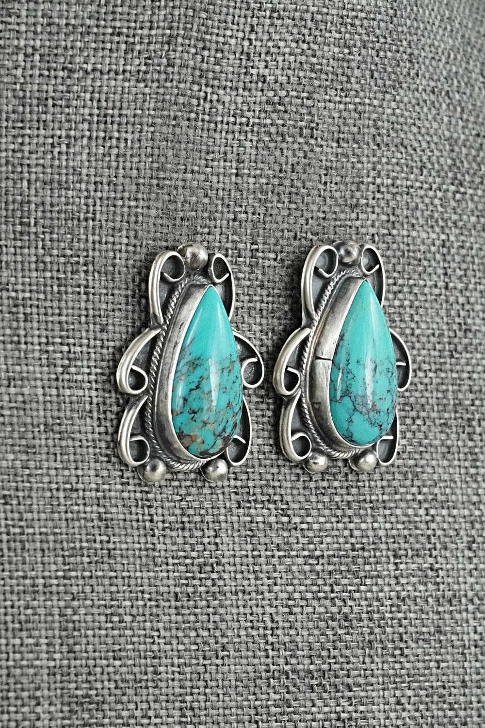Turquoise & Sterling Silver Earrings - Kobe Martinez