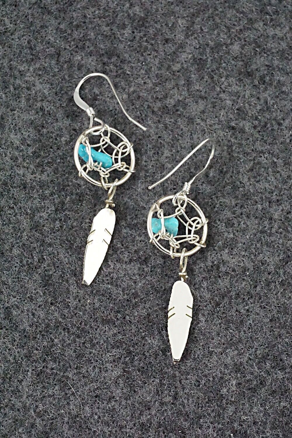 Turquoise & Sterling Silver Earrings - Lorenzo Arviso Jr.