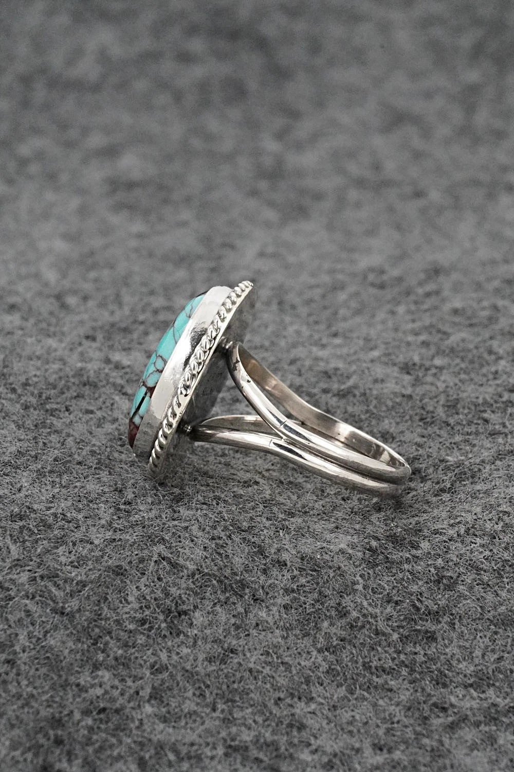 Turquoise & Sterling Silver Ring - Eugene Gruber - Size 8