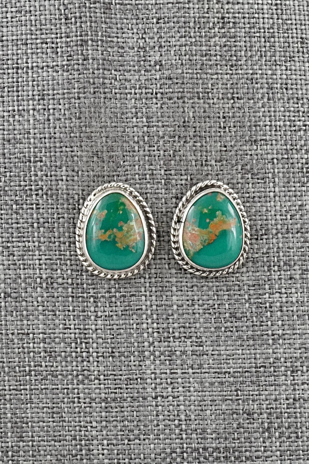 Turquoise & Sterling Silver Earrings - Eugene Gruber
