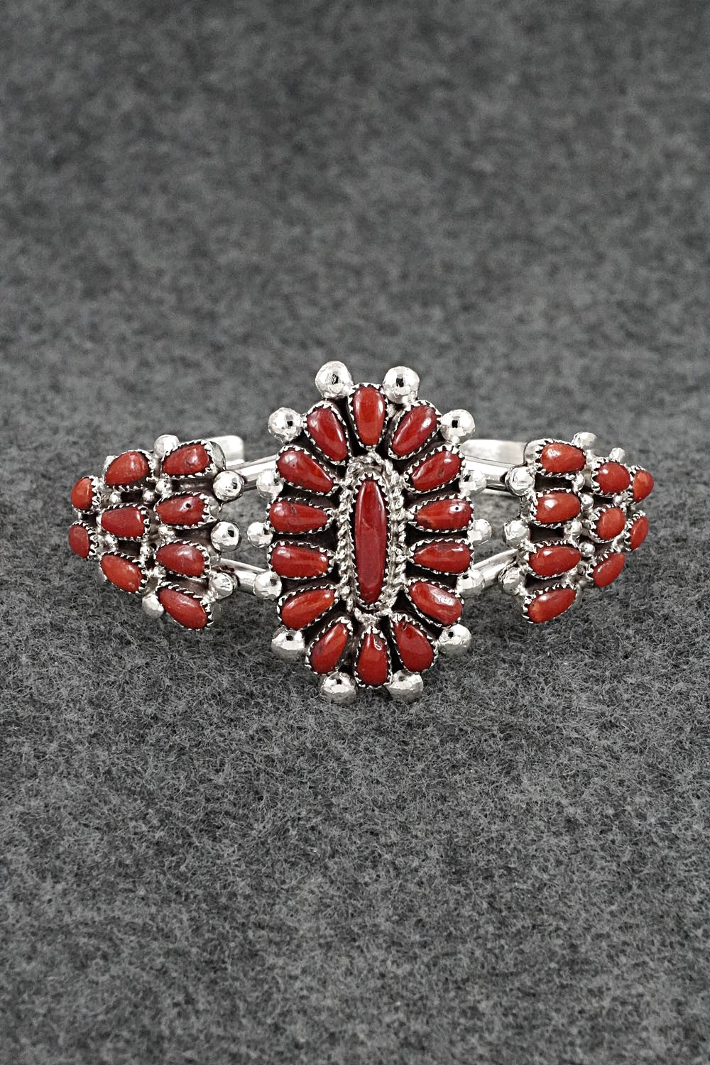 Coral & Sterling Silver Bracelet - Lorraine Waatsa