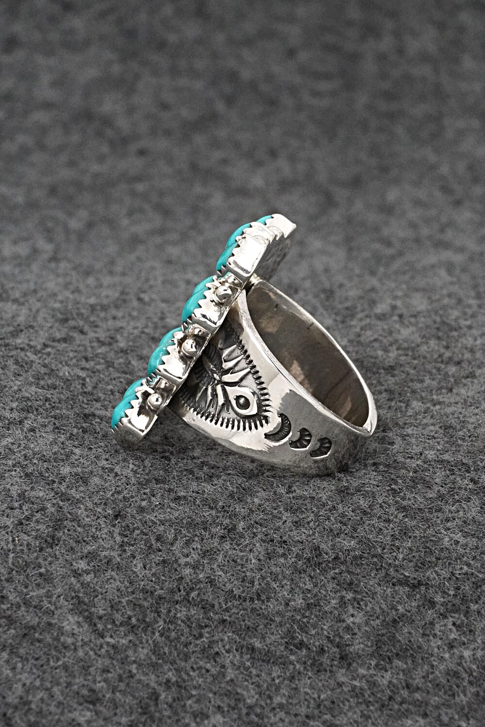 Turquoise & Sterling Silver Ring - Verley Betone - Size 7.5
