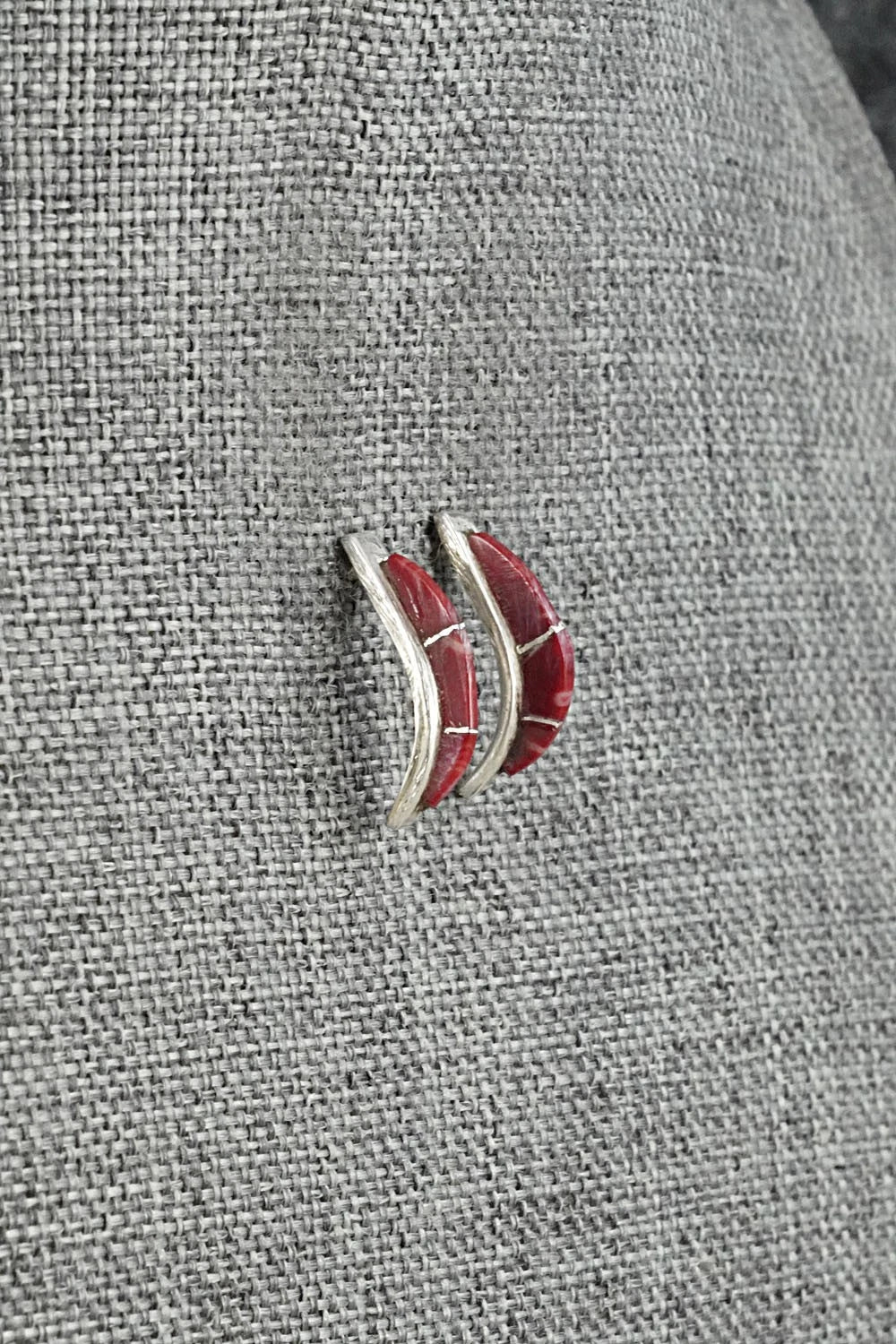 Coral & Sterling Silver Earrings - Kent Lonjose