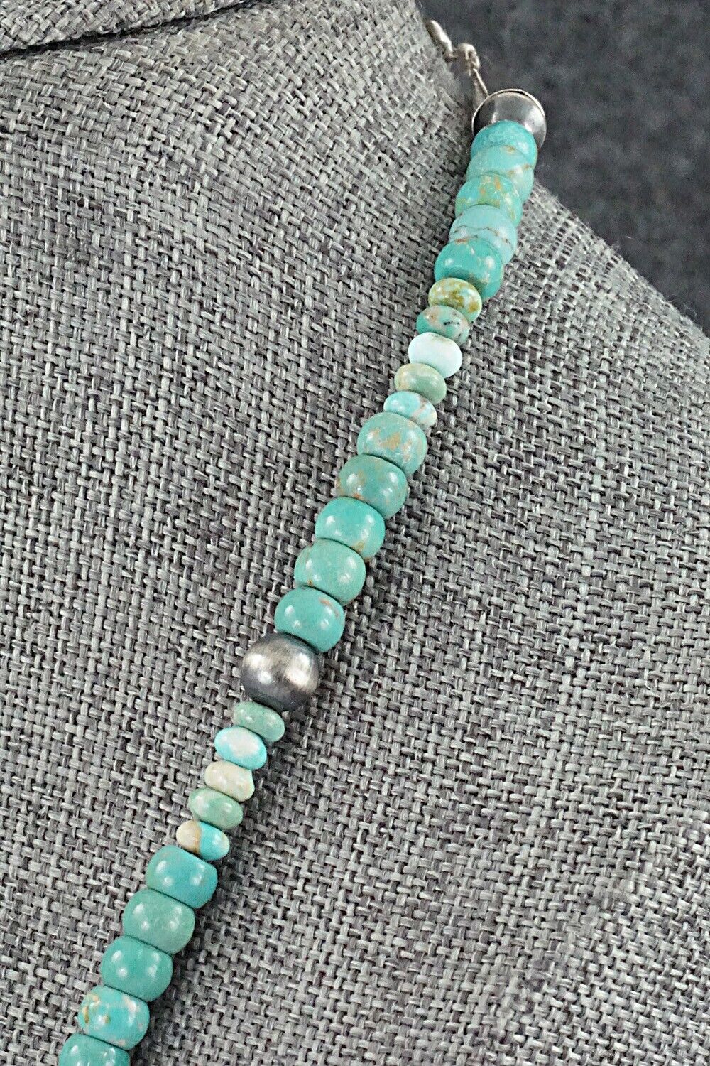 Turquoise & Sterling Silver Necklace 18" - Doreen Jake