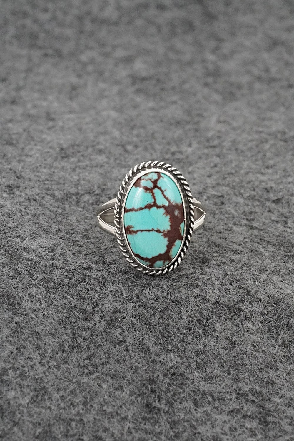 Turquoise & Sterling Silver Ring - Eugene Gruber - Size 8