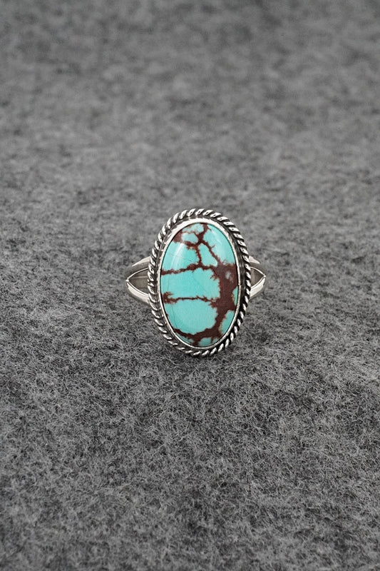 Turquoise & Sterling Silver Ring - Eugene Gruber - Size 8