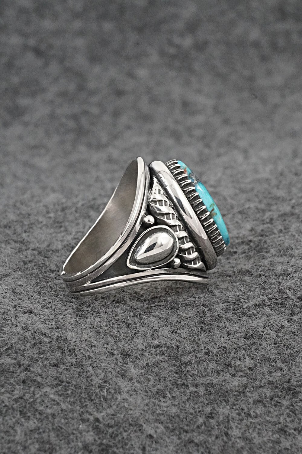 Turquoise & Sterling Silver Ring - Derrick Gordon - Size 9