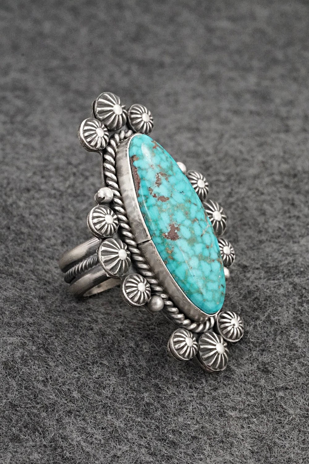 Turquoise & Sterling Silver Ring - Michael Calladitto - Size 8