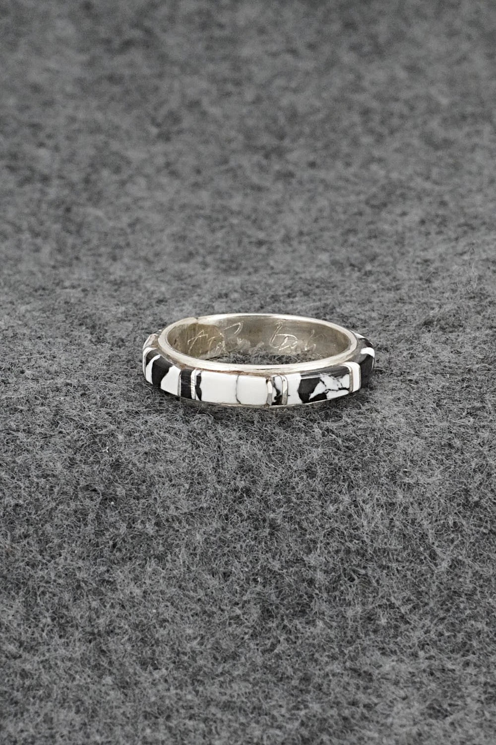 White Buffalo & Sterling Silver Ring - Terrance Panteah - Size 9