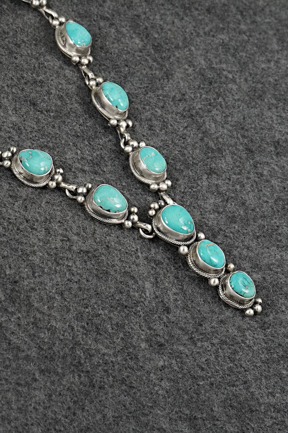 Turquoise & Sterling Silver Necklace and Earrings Set - Paul Livingston