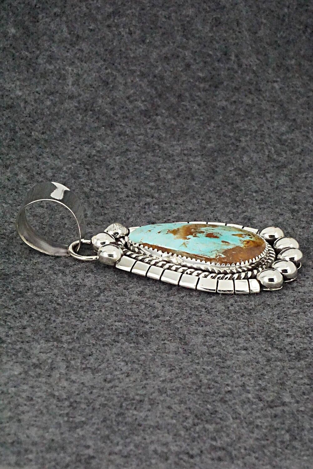 Turquoise and Sterling Silver Pendant - Elroy Chavez