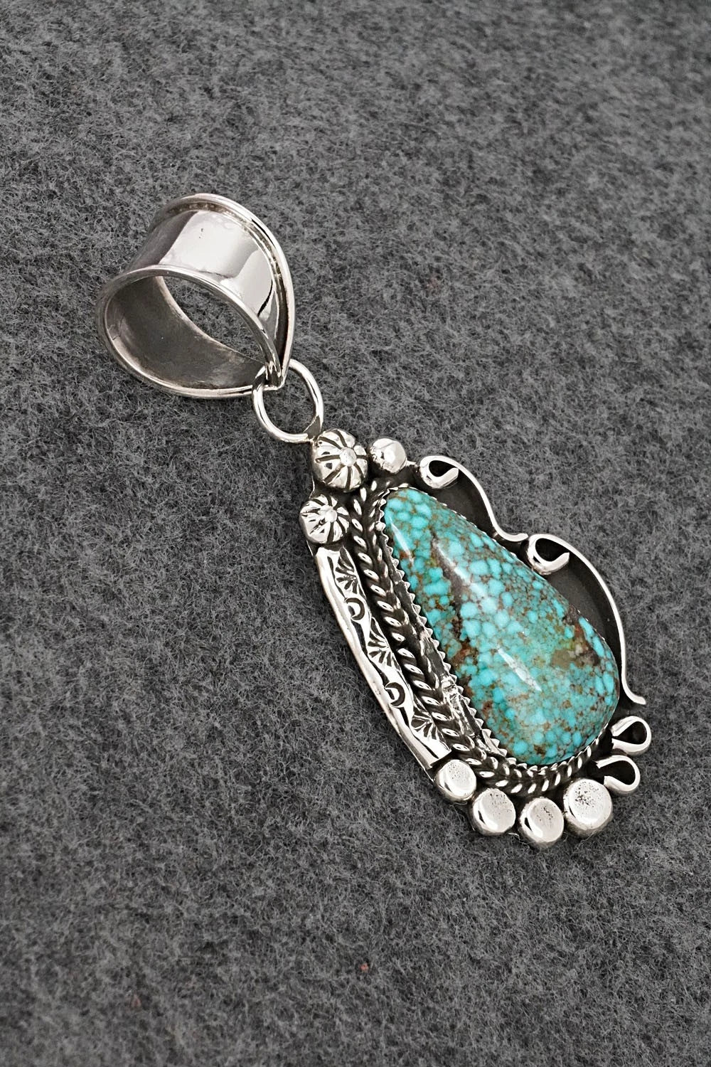 Turquoise & Sterling Silver Pendant - Phil Nez