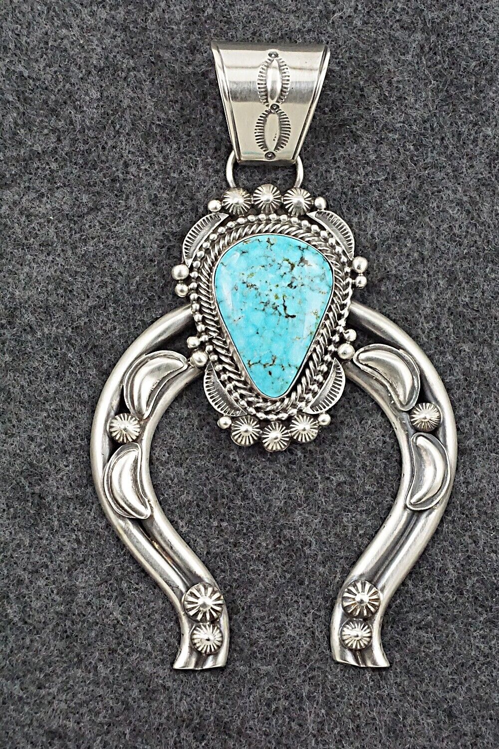 Turquoise & Sterling Silver Naja Pendant - Tom Lewis