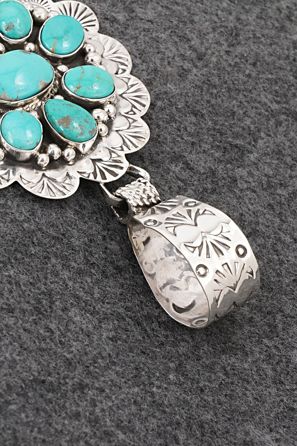 Turquoise & Sterling Silver Pendant - Vernon Johnson