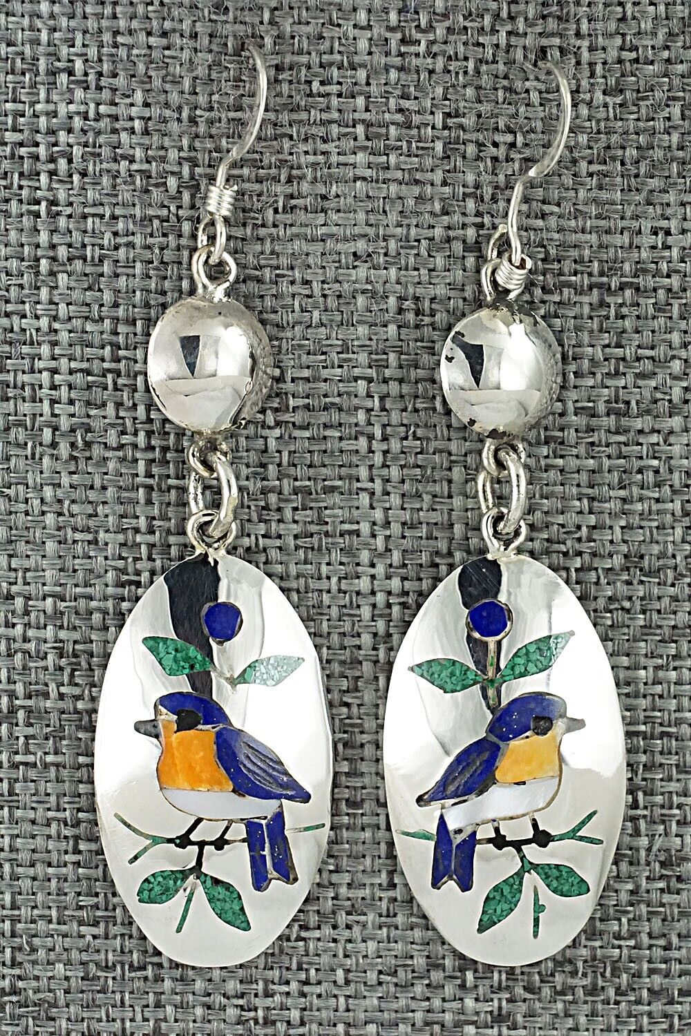 Multi Stone & Sterling Silver Earrings - Quintin Quam Sr.