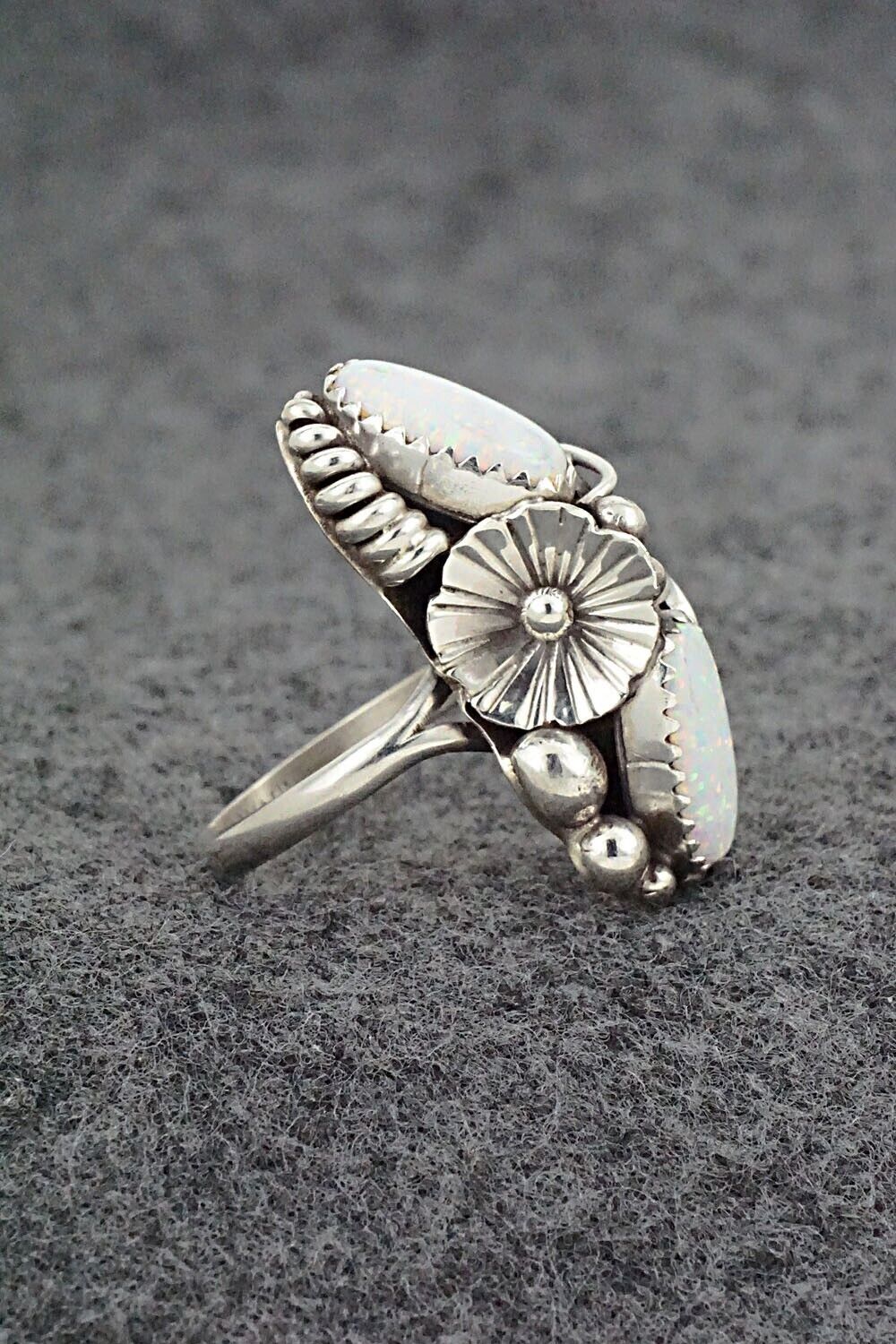 Opalite & Sterling Silver Ring - Max Calladitto - Size 7