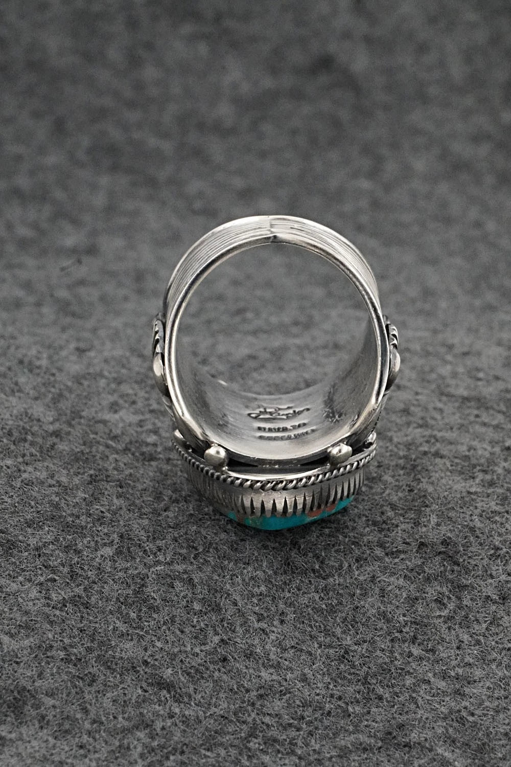 Turquoise & Sterling Silver Ring - Delbert Gordon - Size 13