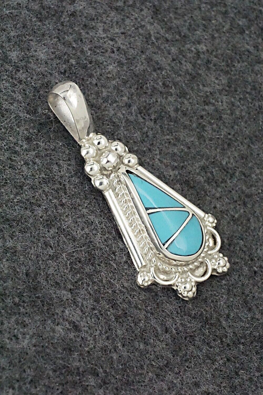 Turquoise & Sterling Silver Pendant - Juanita Yatsatie