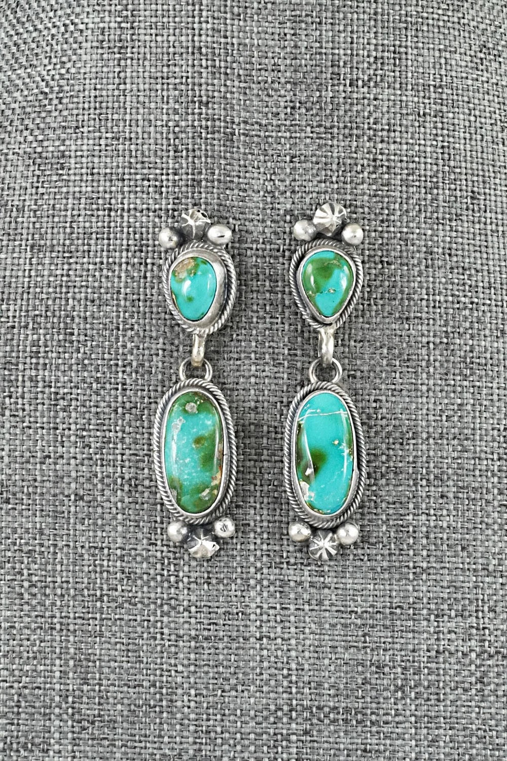 Turquoise & Sterling Silver Necklace and Earrings Set - Darrin Livingston