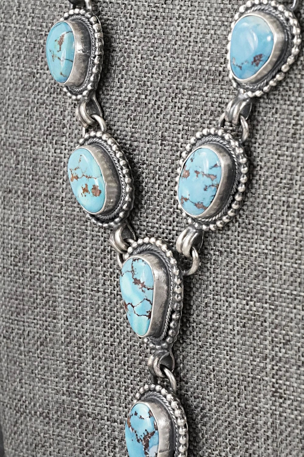 Turquoise & Sterling Silver Necklace and Earrings Set - Darrin Livingston