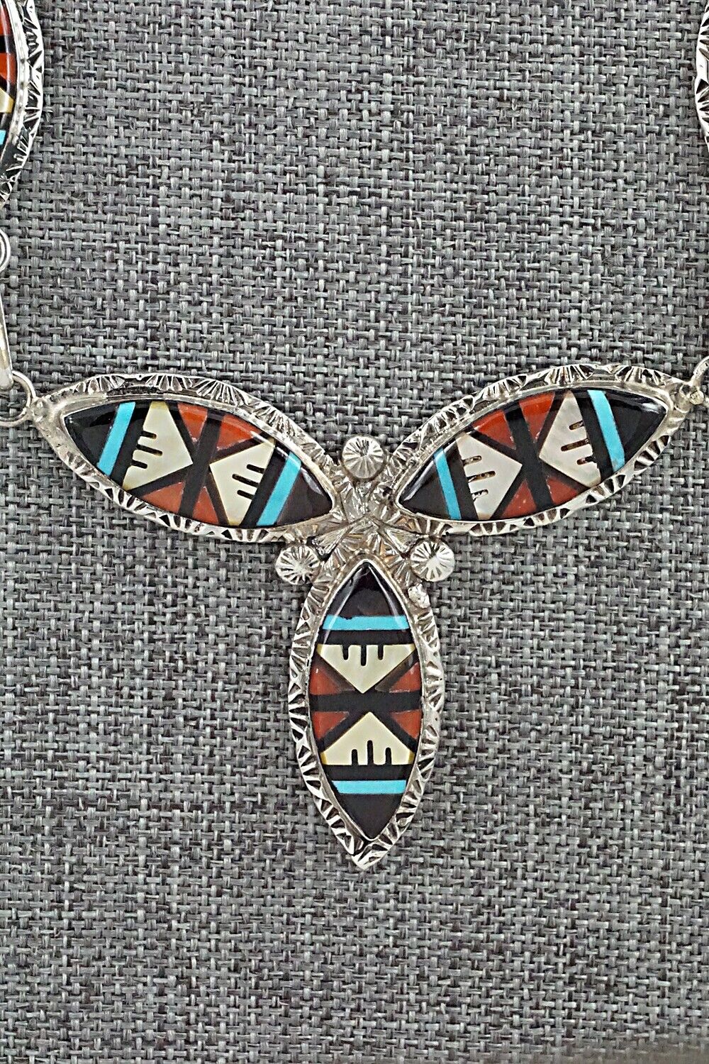 Multi-Stone & Sterling Silver Inlay Necklace Set - Leslie Lamy