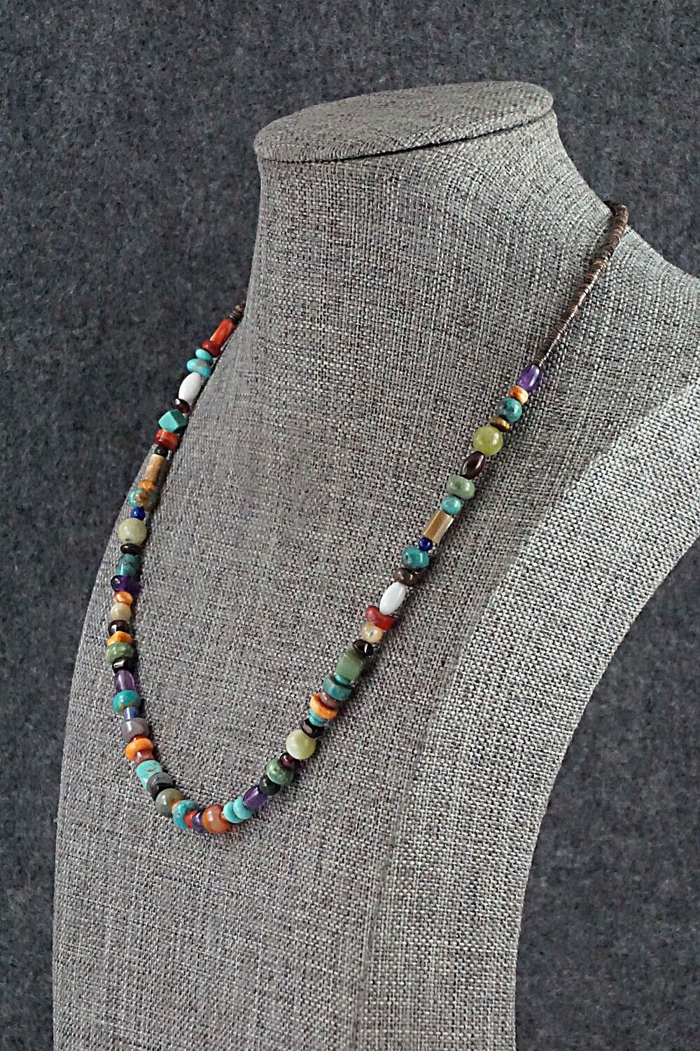 Multi-Stone and Sterling Silver Necklace - Helen Tsosie