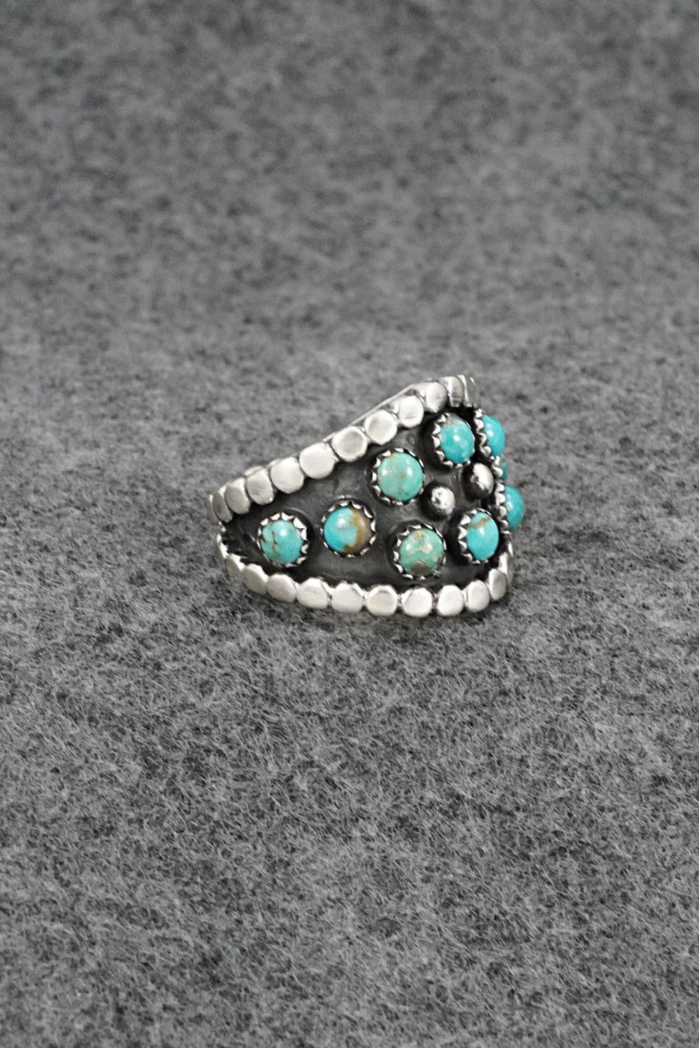 Turquoise & Sterling Silver Ring - Harry B. Yazzie - Size 8