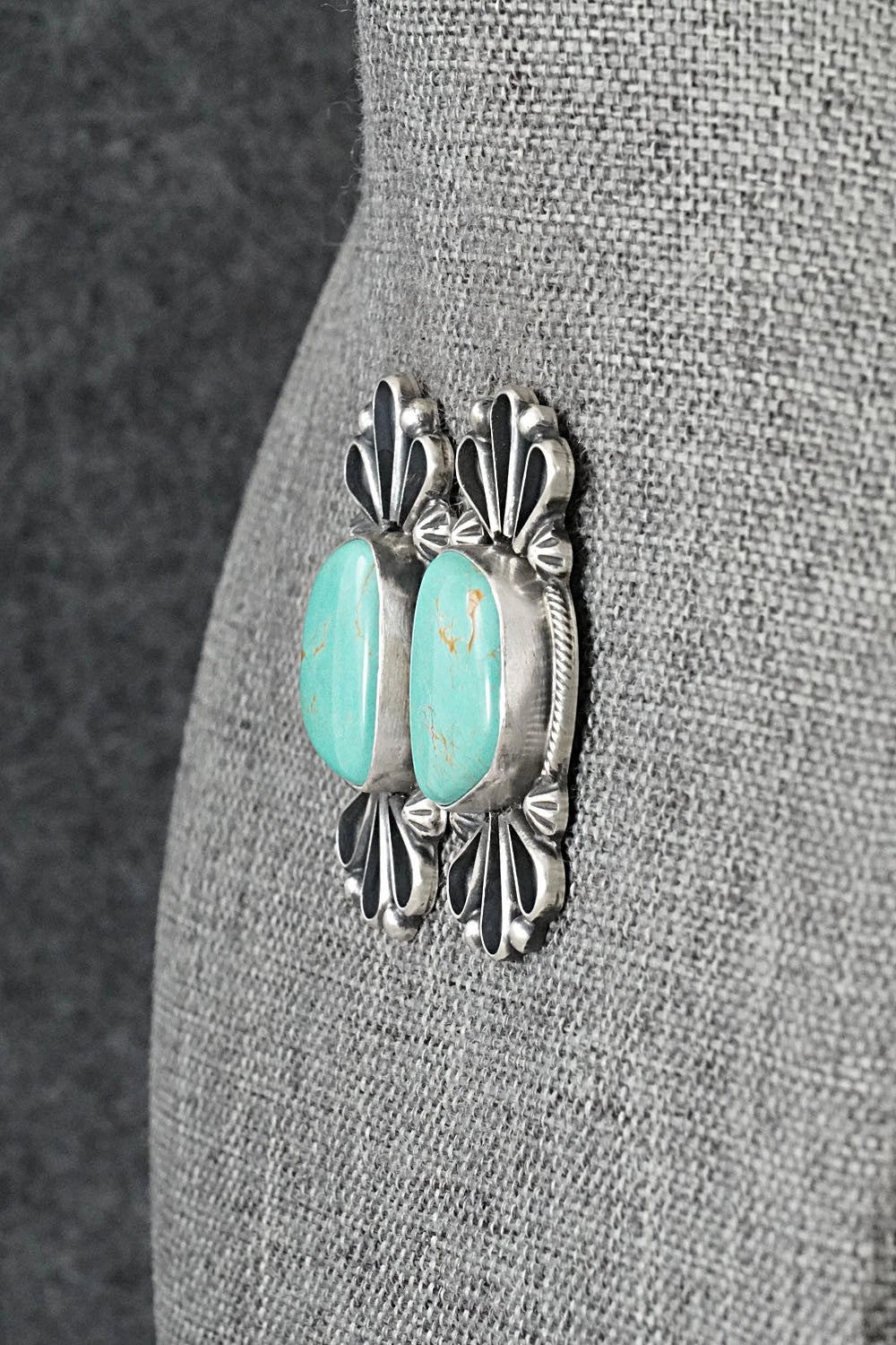 Turquoise & Sterling Silver Earrings - Bobby Johnson