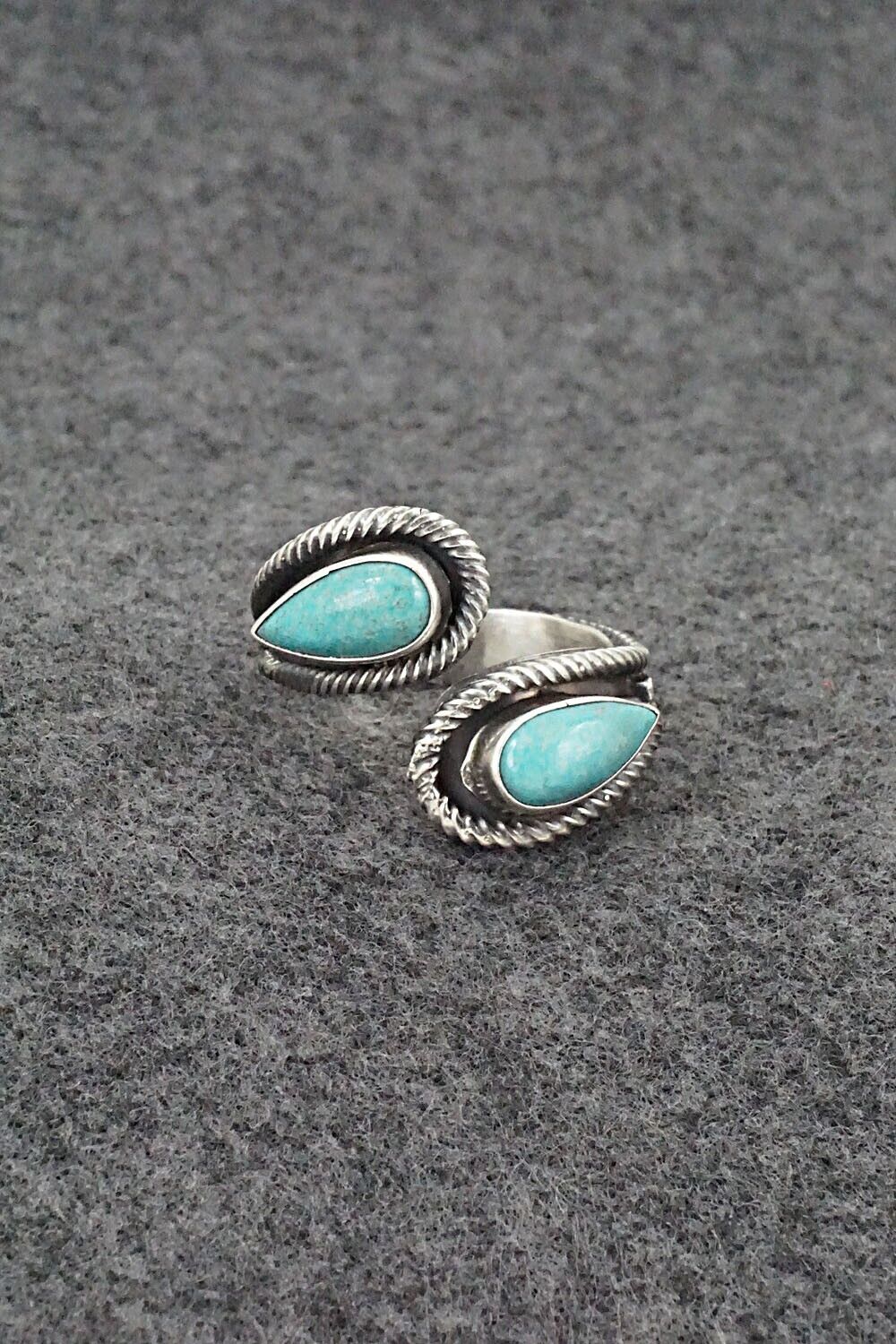 Turquoise & Sterling Silver Ring - Kenny Lonjose - Size 8.5