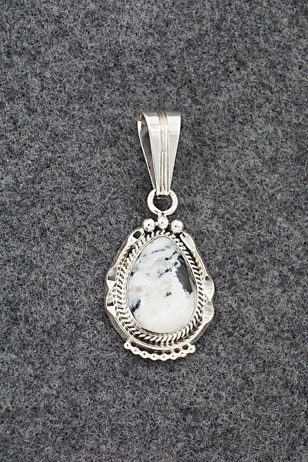 White Buffalo & Sterling Silver Pendant - Samuel Yellowhair