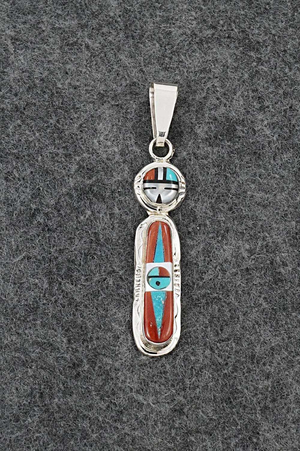 Multi Stone & Sterling Silver Pendant - Rayland Edaakie