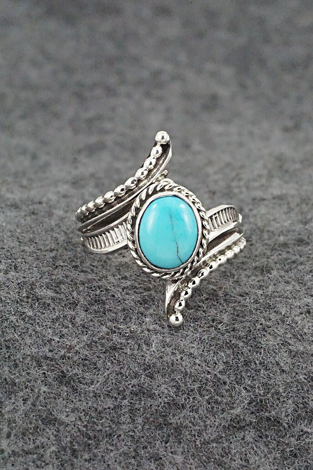 Turquoise & Sterling Silver Ring - Thomas Yazzie - Size 7.5