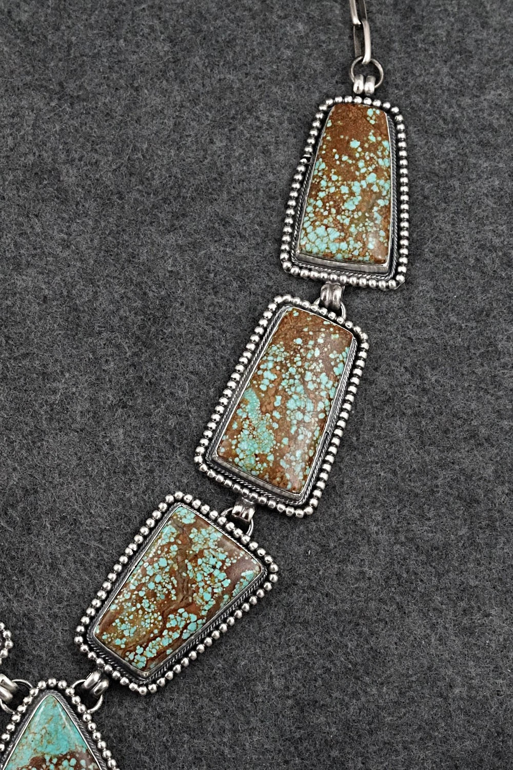 Turquoise & Sterling Silver Necklace and Earrings Set - Darrin Livingston