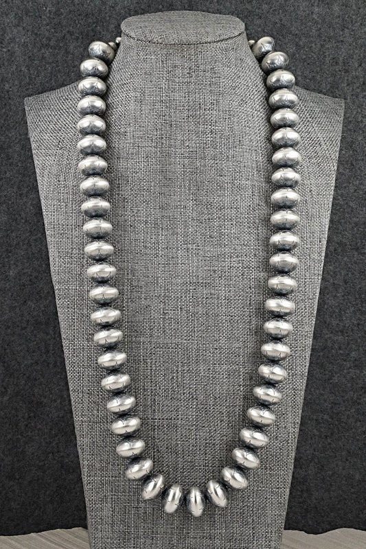 Sterling Silver Navajo Pearl Necklace 24" - Bryannen Halwood