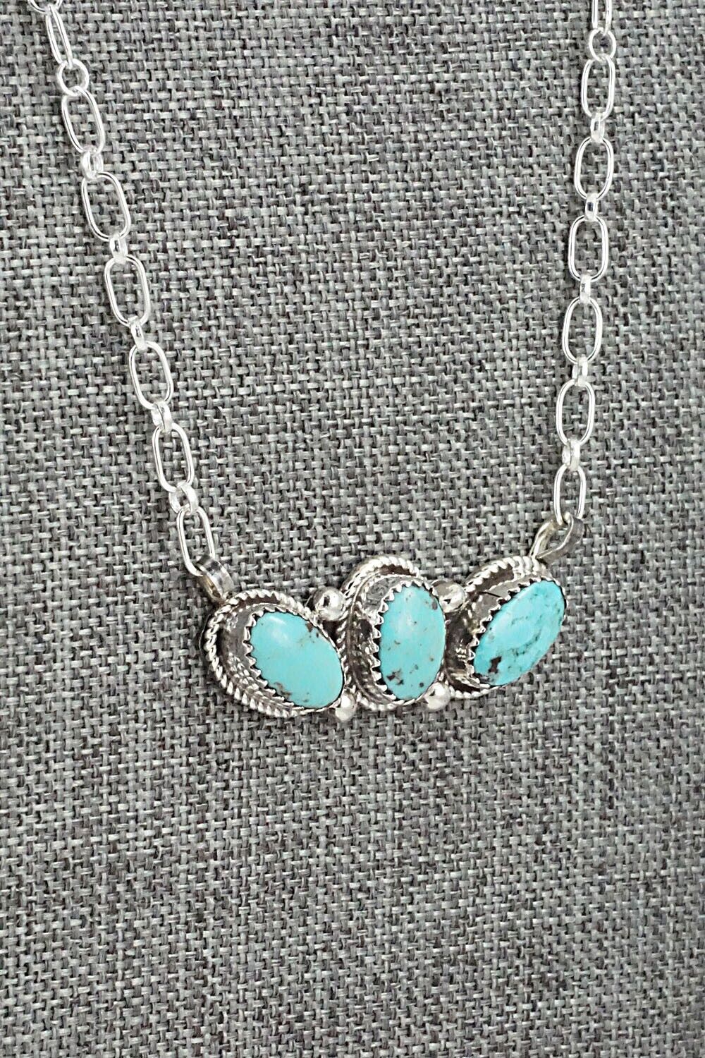 Turquoise & Sterling Silver Necklace - Ernest Hawthorne