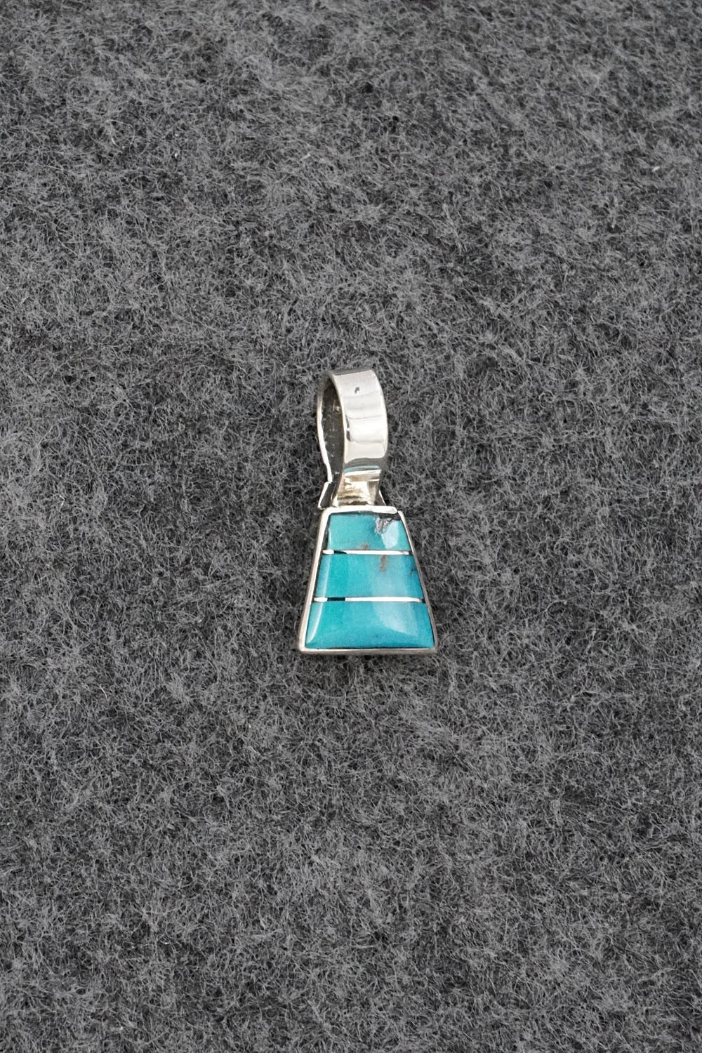 Turquoise & Sterling Silver Inlay Pendant - Michelle Haloo