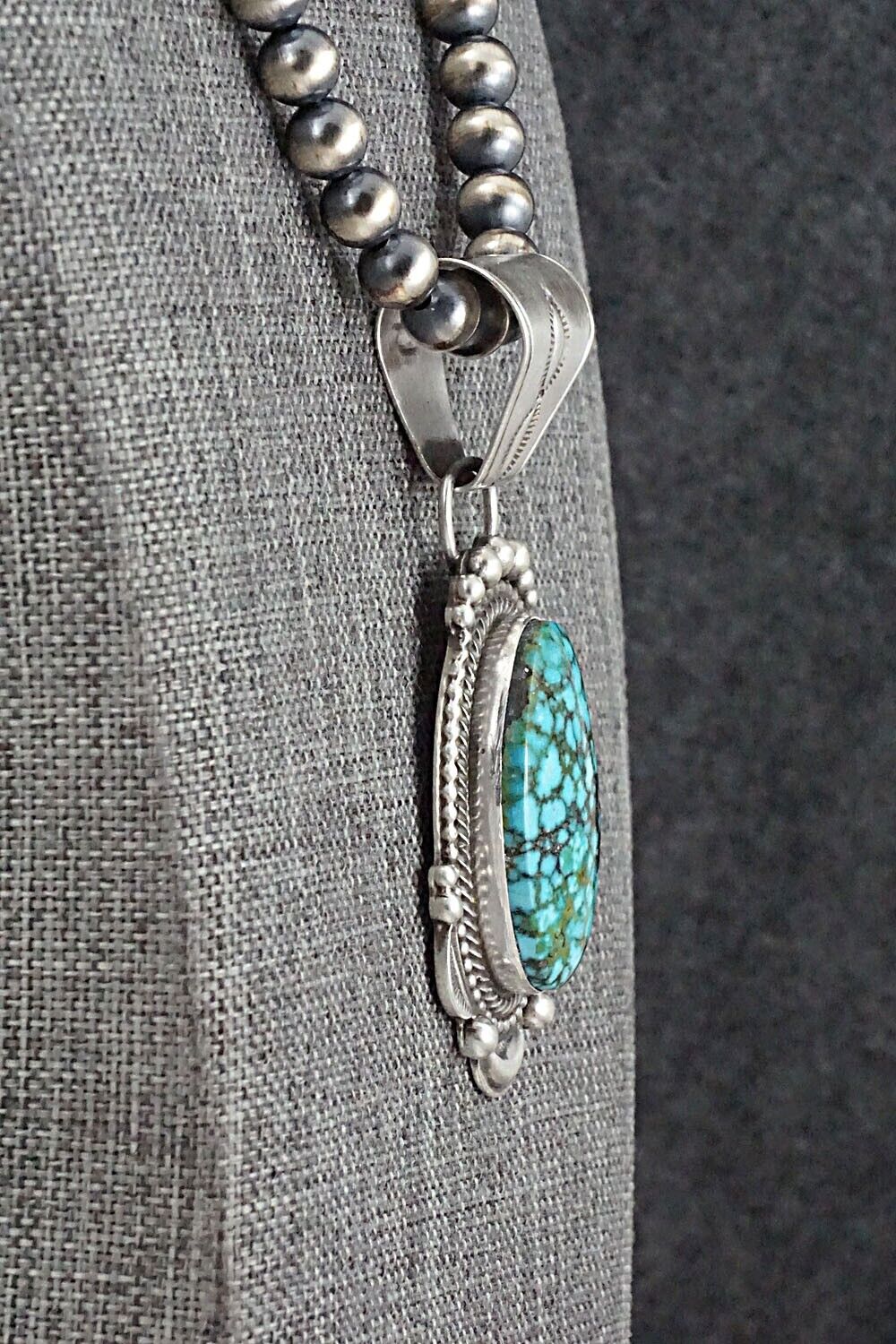 Turquoise & Sterling Silver Necklace - Tom Lewis