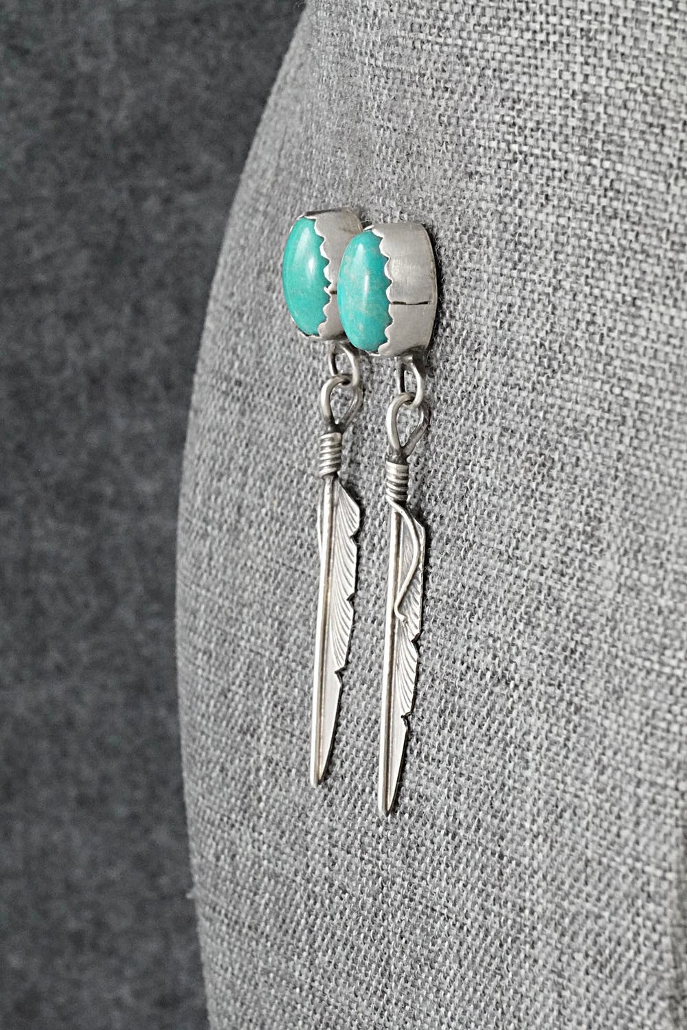 Turquoise & Sterling Silver Earrings - Chris Charley