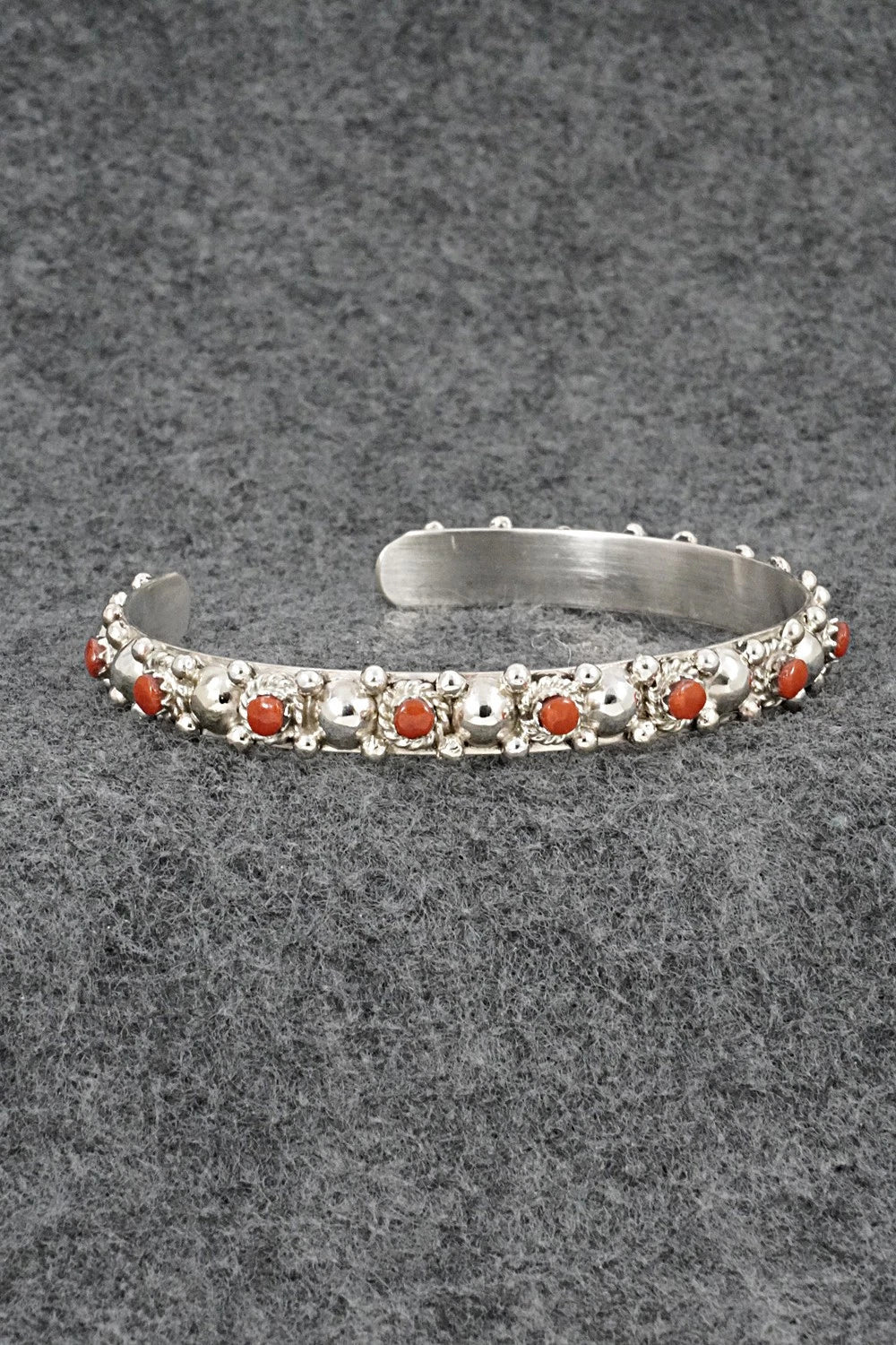 Coral & Sterling Silver Bracelet - Gilbert Weebothee