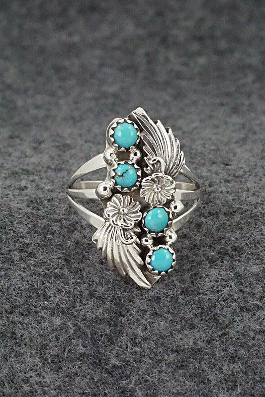 Turquoise & Sterling Silver Ring - Alice Rose Saunders - Size 8.25