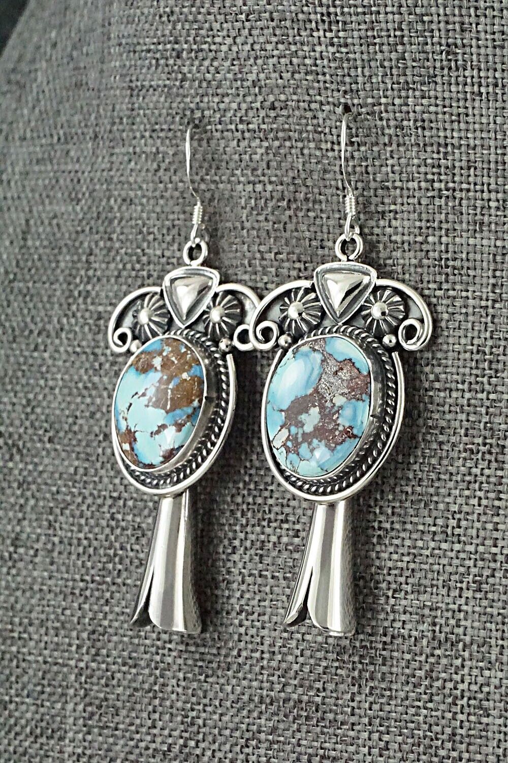 Turquoise & Sterling Silver Squash Blossom Set - Derrick Gordon