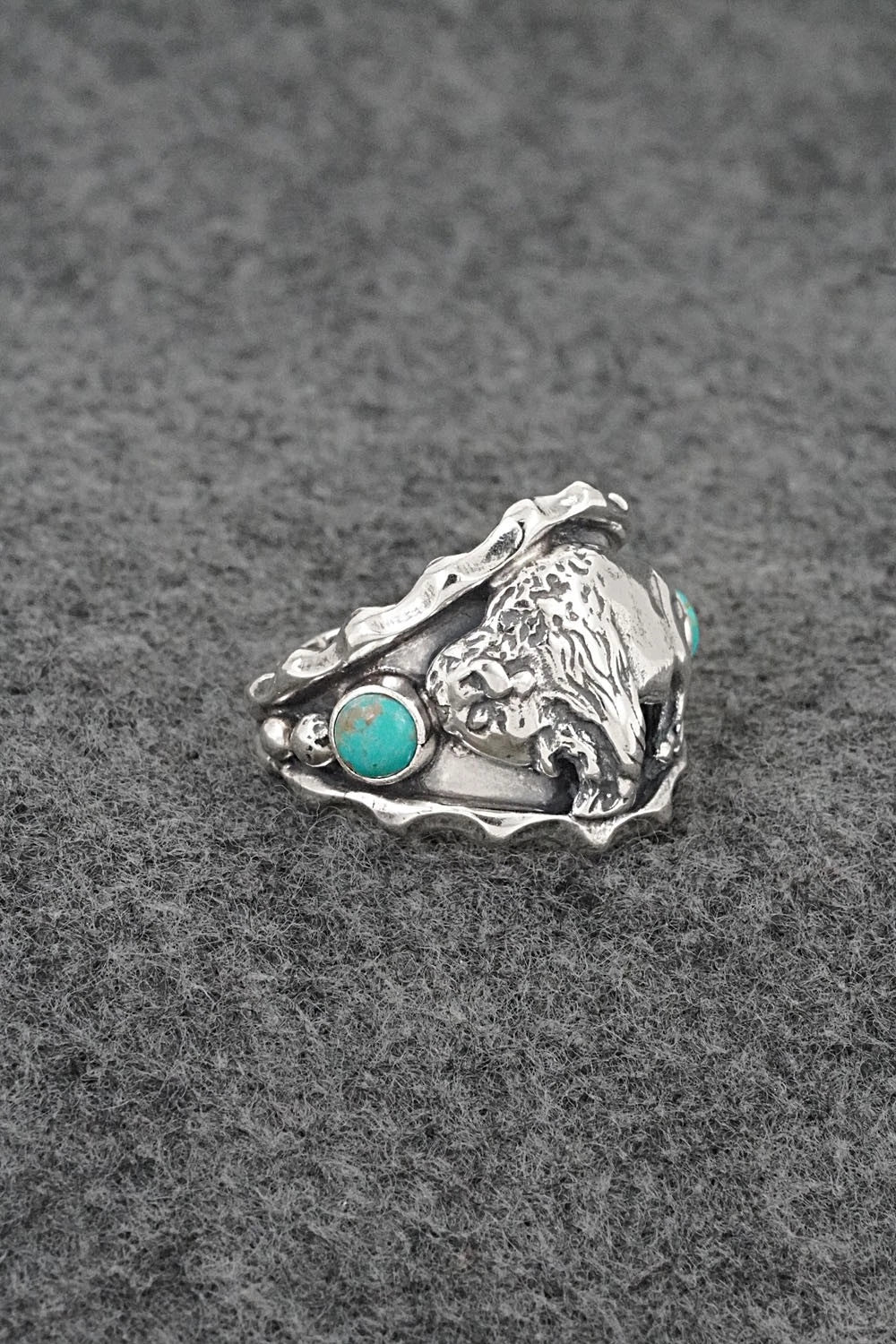 Turquoise & Sterling Silver Ring - Genevieve Francisco - Size 11.25