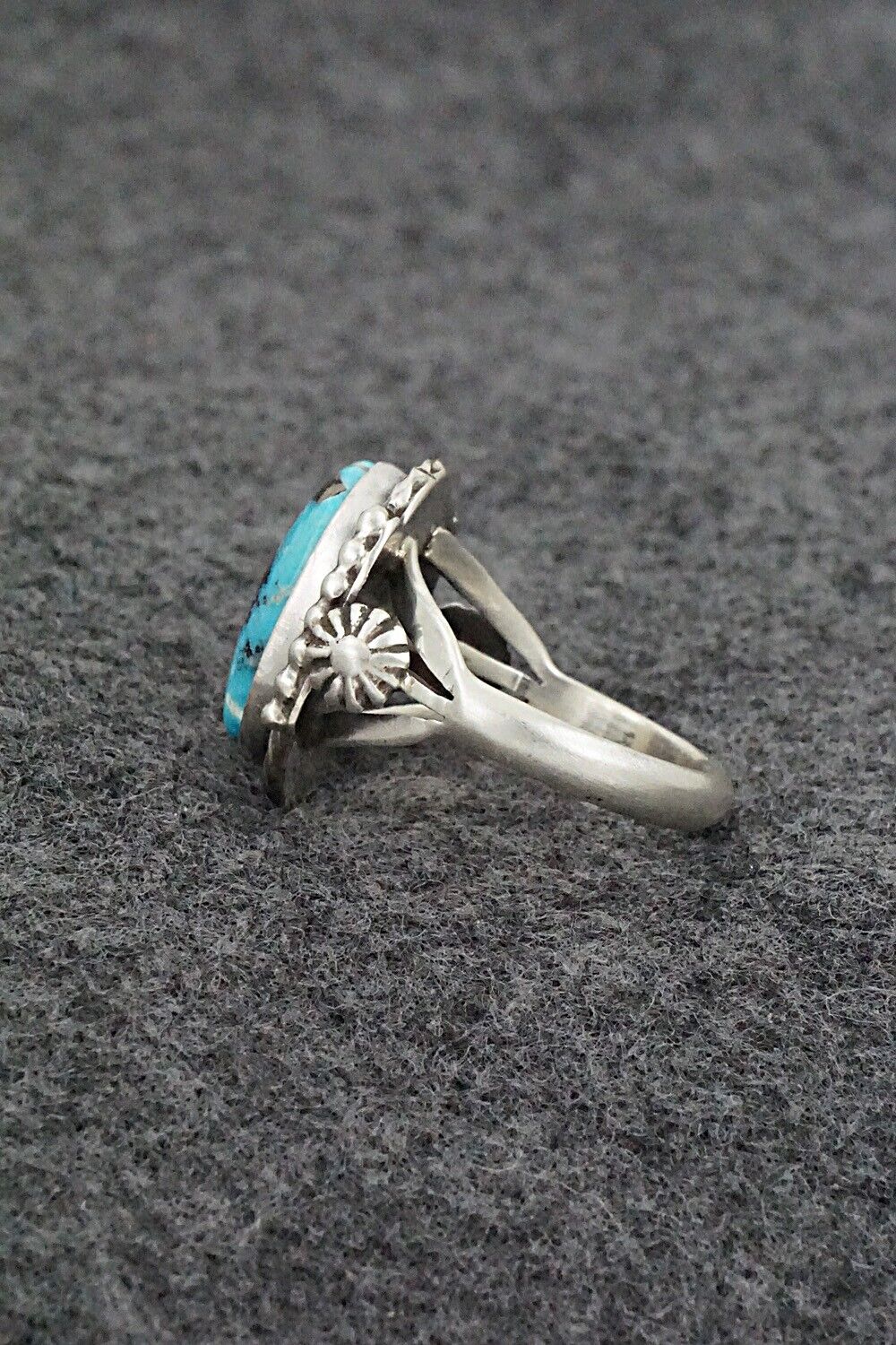 Turquoise & Sterling Silver Ring - Samuel Yellowhair - Size 7