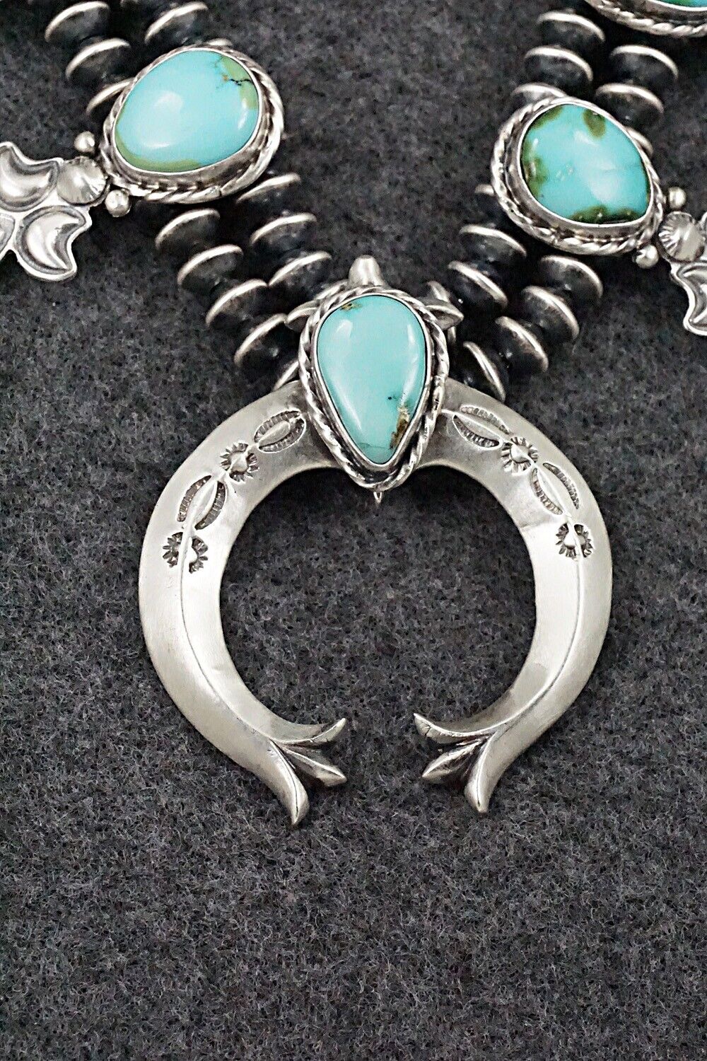 Turquoise & Sterling Silver Squash Blossom Set - Adrienne Gordon
