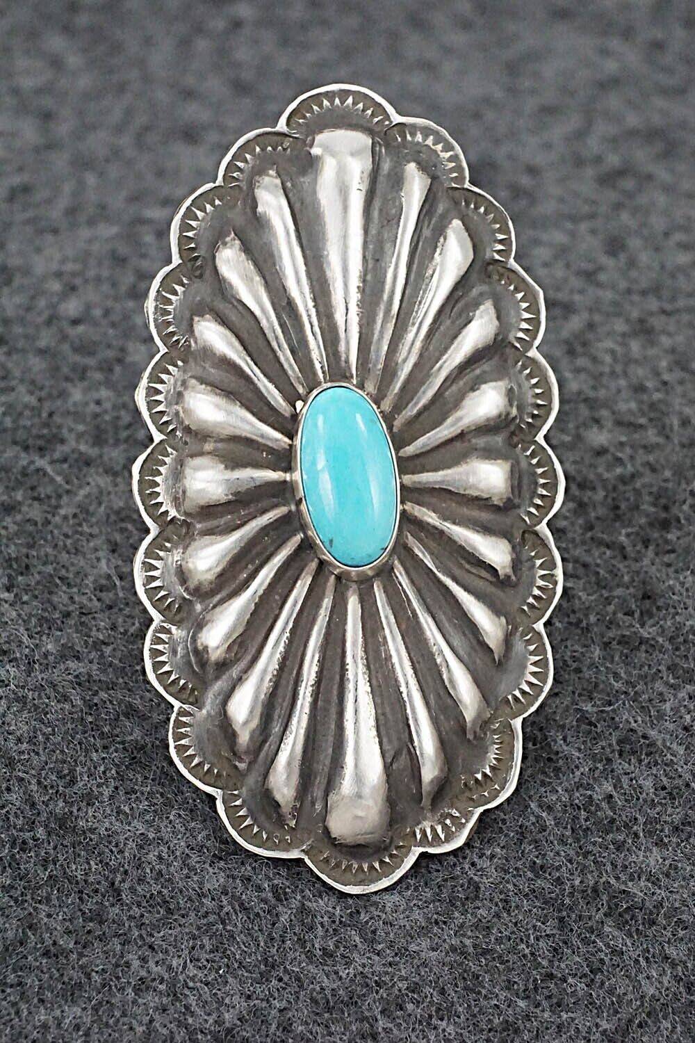 Turquoise & Sterling Silver Ring - Rita Lee - Size 8.5