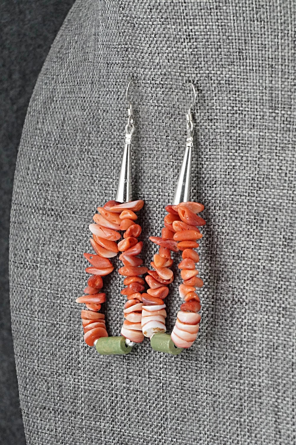 Spiny Oyster, Turquoise & Sterling Silver Necklace Set - Erika Brown